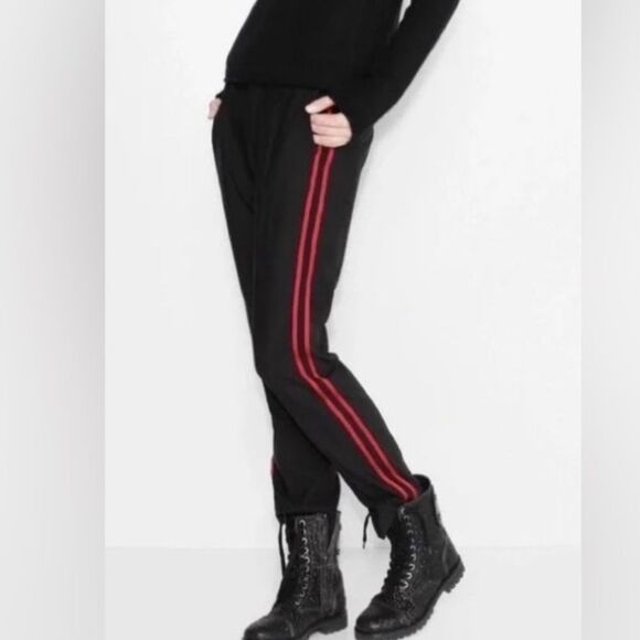 ZADIG & VOLTAIRE Black Pomelo Pants With Red Stripe-34/XS - Picture 1 of 11